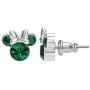 Disney Minnie Mouse Birthstone Jewelry, Silver Plated Crystal Stud Earrings for Women and Girls