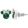 Disney Minnie Mouse Birthstone Jewelry, Silver Plated Crystal Stud Earrings for Women and Girls