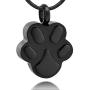 LYFML Paw Print Cremation Jewelry Urn Memorial Ashes Necklace, Keepsake Pendant Made of Titanium Steel, Come with Filling Kit