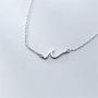 Ocean Wave Necklace for Women Teen Girls Kids 925 Sterling Silver 18K White Gold Plated Minimalist Line Pendant Choker Necklace Adjustable Chain 18'' Sea Beach Summer Jewelry Gift for Surfer Lover