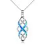 YFN Irish Celtic Knot Created Opal Pendant Necklace Infinity Love Sterling Silver CZ Jewelry 18'' YFN Irish Celtic Knot Created Opal Pendant Necklace Infinity Love Sterling Silver CZ Jewelry 18''