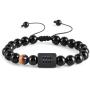 BUREI 12 Zodiac Constellation Bead Bracelet for Men Women, 8mm 10mm Natural Black Onyx Stone Horoscope Bracelet Gifts