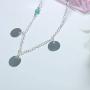 YienDoo Bohemia Necklace with Sequin Turquoise Bead Pendant Fashion Simple Choker Chain Jewelry for Woman and Girls