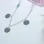 YienDoo Bohemia Necklace with Sequin Turquoise Bead Pendant Fashion Simple Choker Chain Jewelry for Woman and Girls