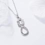 APOTIE Sterling Silver Infinity Lover Necklace Snake Couple I Love You Jewelry Gift for Wife Girlfriend Lover Valentines Day Anniversary