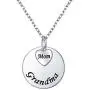 DAOCHONG S925 Sterling Silver Mom Grandma Necklace Pendant from Granddaughter Grandson