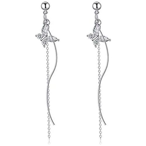 Women Drop Dangle Earrings Unique Jewelry Butterfly Tassel Fringe Long Cute Dangle Earrings