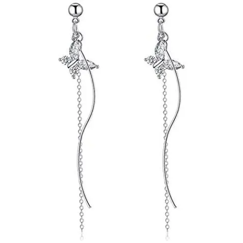 Women Drop Dangle Earrings Unique Jewelry Butterfly Tassel Fringe Long Cute Dangle Earrings Women Drop Dangle Earrings Unique Jewelry Butterfly Tassel Fringe Long Cute Dangle Earrings