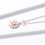 BAMOER 18K Rose Gold Plated Cubic Zirconia Snowflake Lever Back Earrings Necklace Set for Women CZ Jewelry Set