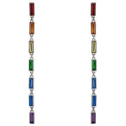 Nicole Miller New York Baguette Linear Earrings Rainbow