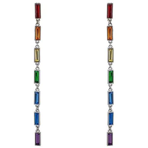 Nicole Miller New York Baguette Linear Earrings Rainbow
