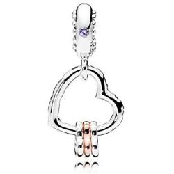 MiniJewelry fit Pandora Love Heart Charm for Bracelets Sterling Silver Dangle Charms Cubic Zirconia Heart Beads