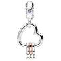 MiniJewelry fit Pandora Love Heart Charm for Bracelets Sterling Silver Dangle Charms Cubic Zirconia Heart Beads
