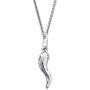 Ritastephens Sterling Silver Mini Italian Horn Cable Chain Necklace (16, 18, 20 Inches)