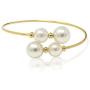 Lura Pearl Bangle: 24K Gold Plated Stainless Steel Shell Pearl Bangle Bracelet