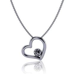 Dayna Designs Volleyball Heart Necklace - Sterling Silver Jewelry Small for Women/Girls