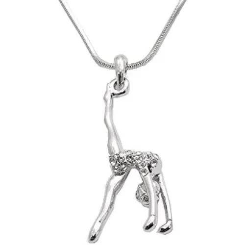 Spinningdaisy Silver Plated Gymnastic Necklace Spinningdaisy Silver Plated Gymnastic Necklace