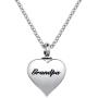 YSAHan Angel Wings Cremation Urn Necklaces for Ashes Clear White Synthetic Crystal Heart Pendant Stainless Steel Memorial Jewelry