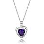 Uloveido Fashion Crystal Heart Necklace Double Heart Pendant Platinum Plated Wedding Valentines Necklace for Her Y1109