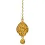 Bindhani Indian Jewelry Wedding Party Wear Bridal Bridemaids Crafted Golden Kundan Choker Necklace Earrings Tikka Set Designer Bollywood Style Jewellery Tika Set For Women