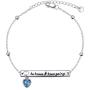 AOBOCO Sterling Silver Inspirational Bracelet for Women, Be Brave & Keep Going, Simulated Aquamarine Crystal from Austria, Anniversary Birthday Jewelry Gifts for Daughter Girlfriend Sister BFF