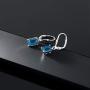 Gem Stone King 925 Sterling Silver London Blue Topaz Earrings 3.97 Cttw Gemstone Birthstone Emerald Cut 8X6MM