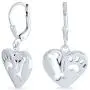 I Love My Dog Heart Shape Cut Out Puppy Pet Bone Animal Lover Paw Print Drop Leverback Earrings For Women 925 Sterling Silver