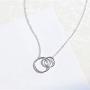 XYM Mother Daughter Necklace - Sterling Silver Two Interlocking Infinity Double Circles
