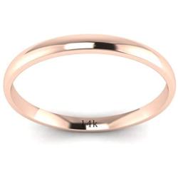 LANDA JEWEL Solid 14k White Rose Yellow Gold 2mm Light Court Shape Comfort Fit Polished Wedding Ring Plain Band