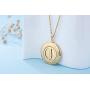Locket Necklace That Holds Pictures Alphabet Initial Letter Round Lockets 18K Gold Plated Photo Memory Locket Necklaces