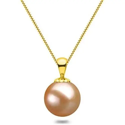 Japanese AAAA 6-13mm Pink Freshwater Cultured Pearl Pendant Necklaces for Women 16-18 Inch Silver Necklace Pendants - Orien Jewelry