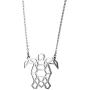 La Menagerie Turtle Silver Origami Jewelry - Silver Geometric Chain Necklace – 925 Sterling Plated Silver Necklace for Women & Girls – Stylish Turtle Pendant Necklace