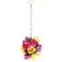 SANARA Indian Flower Bridal Necklace Earring Tikka Set with Hath Phool Women Traditional Mehendi Necklace Gota Jewelry Pink & Red Rose Flower Gota Patti Jewelry Set