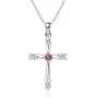 NABTYJC Sterling Sliver Cross Pendant Necklace Amethyst Cubic Zirconium Necklace Christ Jesus Necklace NABTYJC Sterling Sliver Cross Pendant Necklace Amethyst Cubic Zirconium Necklace Christ Jesus Necklace