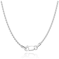 Jewlpire Diamond Cut 925 Sterling Silver Chain Rope Chain Italian Silver Necklace Chain for Women Men Super Shiny Durable 1.35mm Size 16,18, 20, 22, 24 Inches