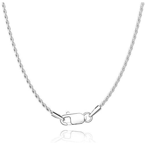 Jewlpire Diamond Cut 925 Sterling Silver Chain Rope Chain Italian Silver Necklace Chain for Women Men Super Shiny Durable 1.35mm Size 16,18, 20, 22, 24 Inches