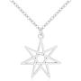 NOUMANDA Elven or Faerie Seven Pointed Star Septagram Pendant Necklace Rose Gold Silver Tone