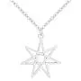 NOUMANDA Elven or Faerie Seven Pointed Star Septagram Pendant Necklace Rose Gold Silver Tone