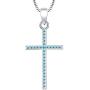 YL Cross Necklace 925 Sterling Silver Halo Pendant Religious Jewelry Christian Baptism Gifts