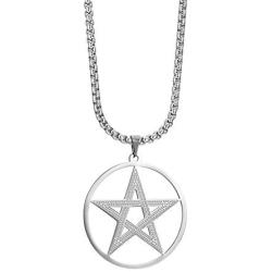 TEAMER Gold Silver Supernatural Star Pentagram Pentacle Pendant Necklace Wiccan Jewelry for Women Men