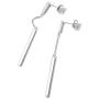 SILVERCUTE Bar Earrings for Women Girls|925 Sterling Silver Minimalist Thin Bar Dangle Drop Earrings in Silver Gold Rose Gold Color, with Gift Box