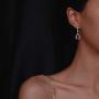 Jertom 14k Gold Plated Copper Teardrop Ab Stone Cubic Zirconia Rhinestone Crystal Hook Dangling Earrings for Women Girls