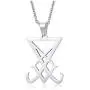 Mens Necklace Stainless Steel Sigil of Lucifer Seal of Satan Baphomet Pendant with Chain 22 Inch Mens Necklace Stainless Steel Sigil of Lucifer Seal of Satan Baphomet Pendant with Chain 22 Inch