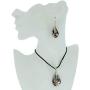 GlassOfVenice Gemma Murano Glass Necklace and Earrings Set - Black