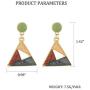SaunterWay Fashion Triangle Dangle Earrings Multicolor Enamel Geometric Earrings Triangle Statement Earrings Jewelry Gift for women girls