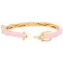 Disney Minnie Mouse Jewelry, Pink Glitter Bangle Bracelet with Yellow Gold Plating Disney Minnie Mouse Jewelry, Pink Glitter Bangle Bracelet with Yellow Gold Plating