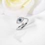Deelan Evil Eye Rose Gold Platinum Plated Open Finger Rings for Women Crystal CZ Zircon Fashion Jewelry Female Trendy Gift Adjustable Ring