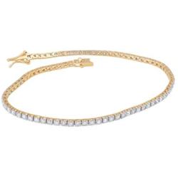 TJD 1.00 Carat (Ctw) Natural Diamond Classic Tennis Bracelet in 10K Yellow Gold (I-J Color, I2-I3 Clarity) Jewelry Gifts For Women (White Gold)