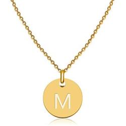 GD GOOD.designs - Golden letter necklace for women with round pendant (40 + 5cm) initial jewelry for ladies