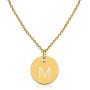 GD GOOD.designs - Golden letter necklace for women with round pendant (40 + 5cm) initial jewelry for ladies